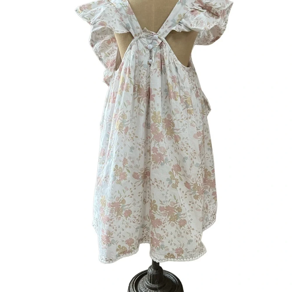 CUPCAKES AND CASHMERE GIRLS PRETTY FLORAL RUFFLE SUNDRESS SIZE 6